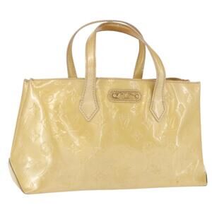 LOUIS VUITTON Monogram Vernis Wilshire PM Hand Bag Broncorail M91452 Auth BA8341